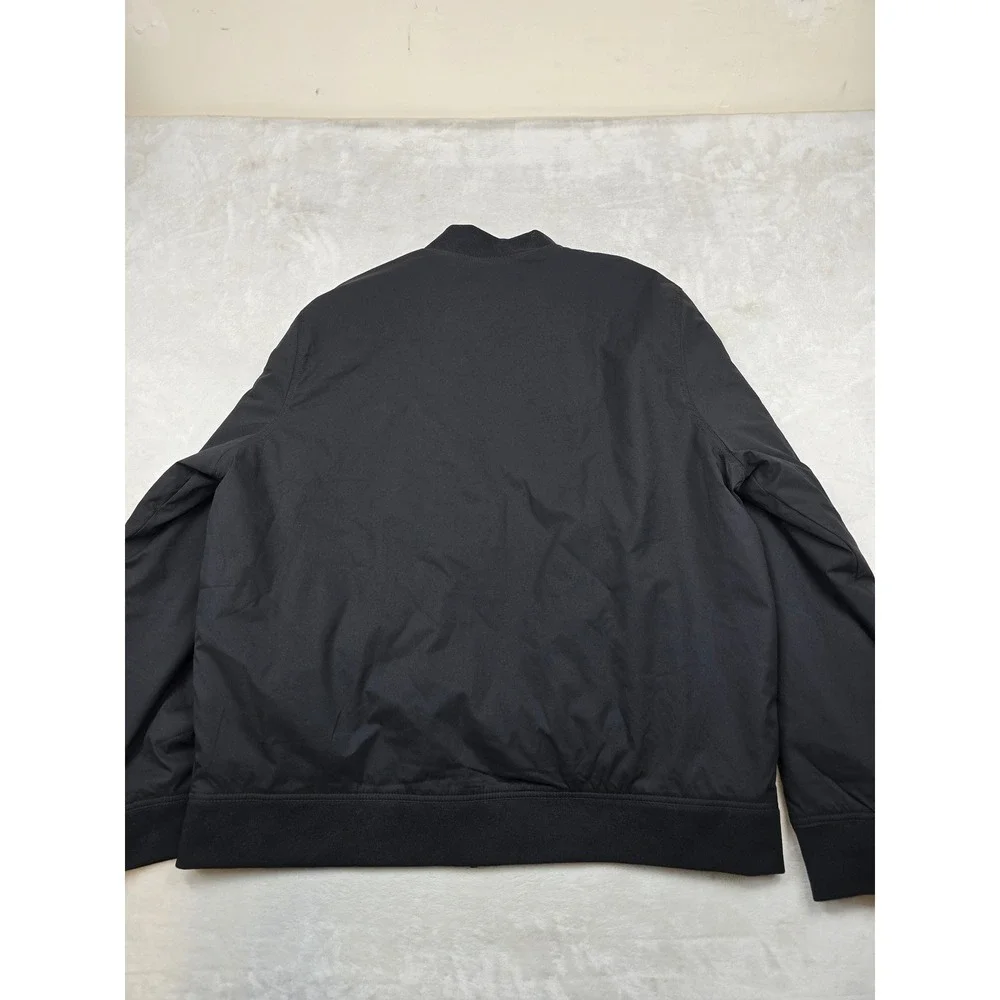 Banana Republic Bomber Jacket Mens 2XL Black Full Zip Ribbed Trim Flight